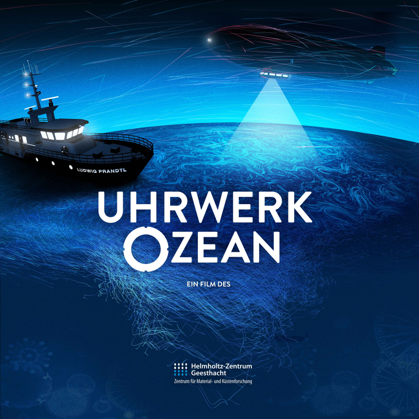 Logo Uhrwerk Ozean, Zeppelin und Forschungsschiff