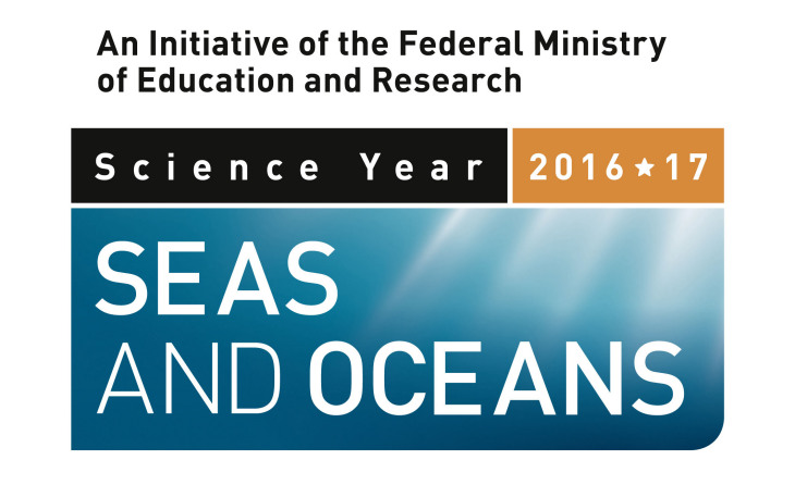 Logo Science Year 2016*17 Seas and Oceans. An initiative of the Federal Ministry of Education and Research 